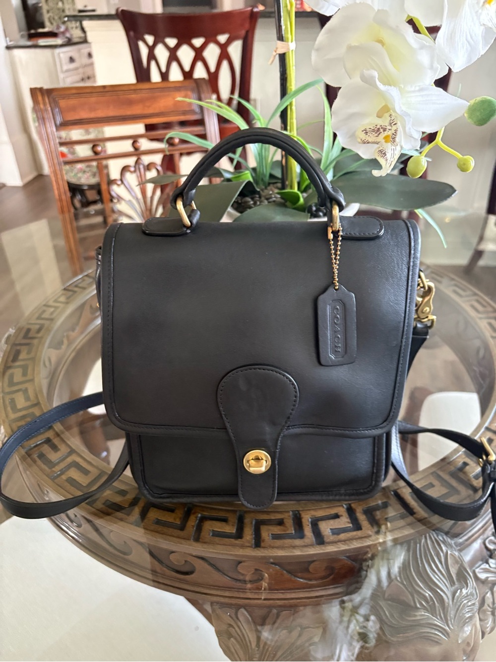 🖤🖤VINTAGE COACH BLACK GLOVE TANNED LEATHER STATION BAG!🖤🖤 5130